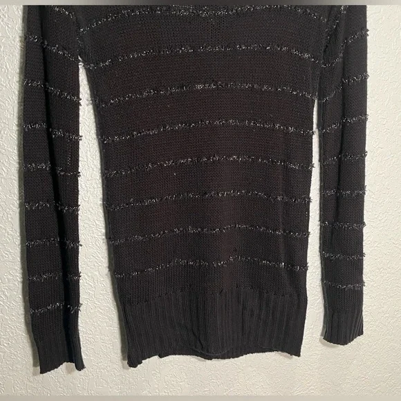 DOLLED UP by Fang Cute & Sexy Black Sweater w/Lace & Metallic Details Size S - Picture 8 of 10